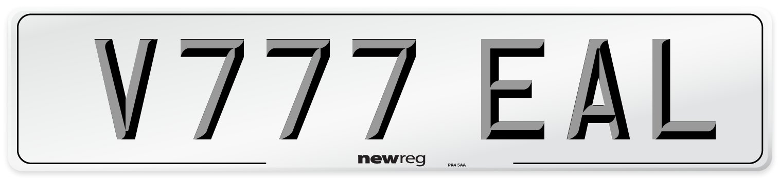 V777 EAL Number Plate from New Reg